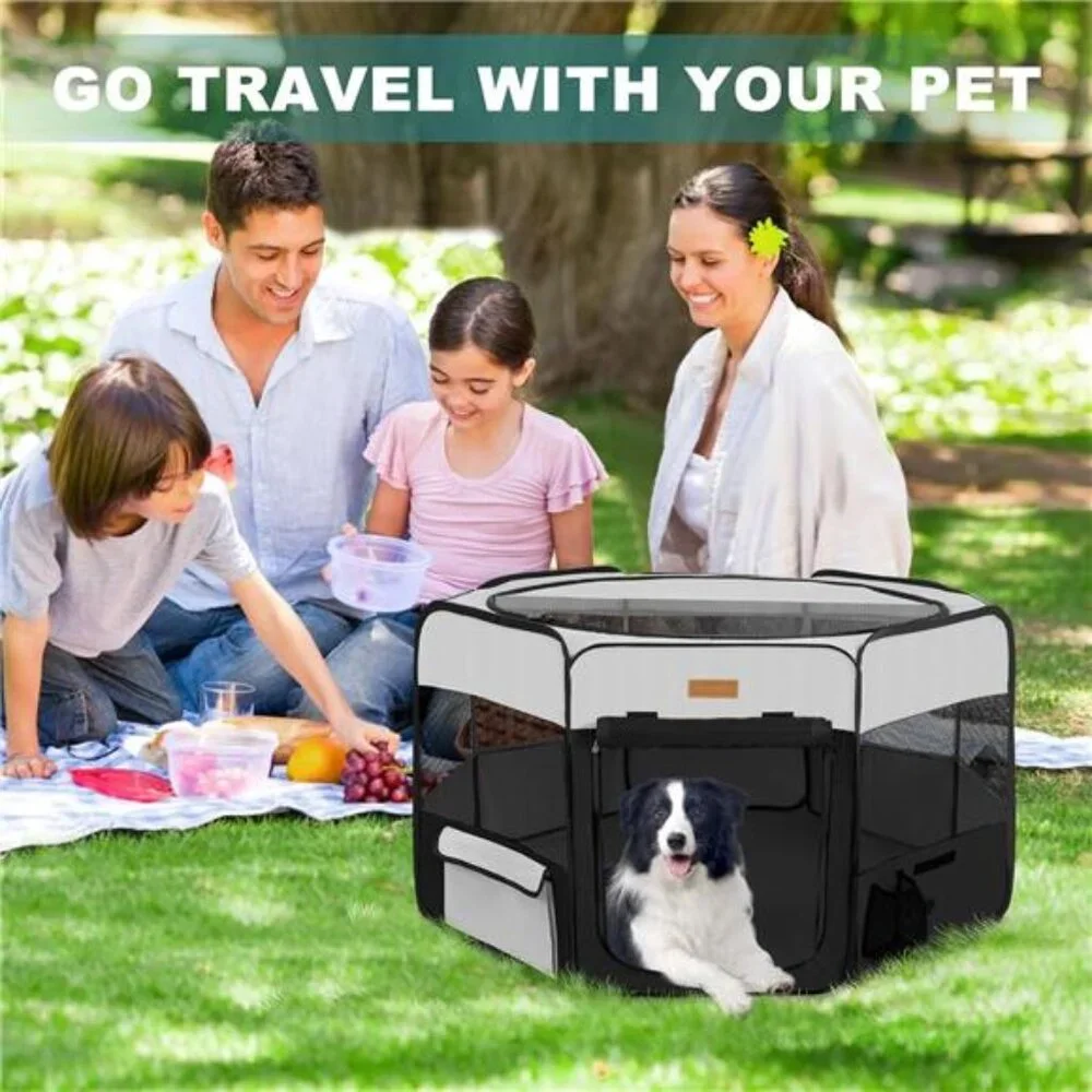 Dog Playpen, Portable Pet Play Pen for Cat, Puppies, Rabbits, Chickens, Foldable